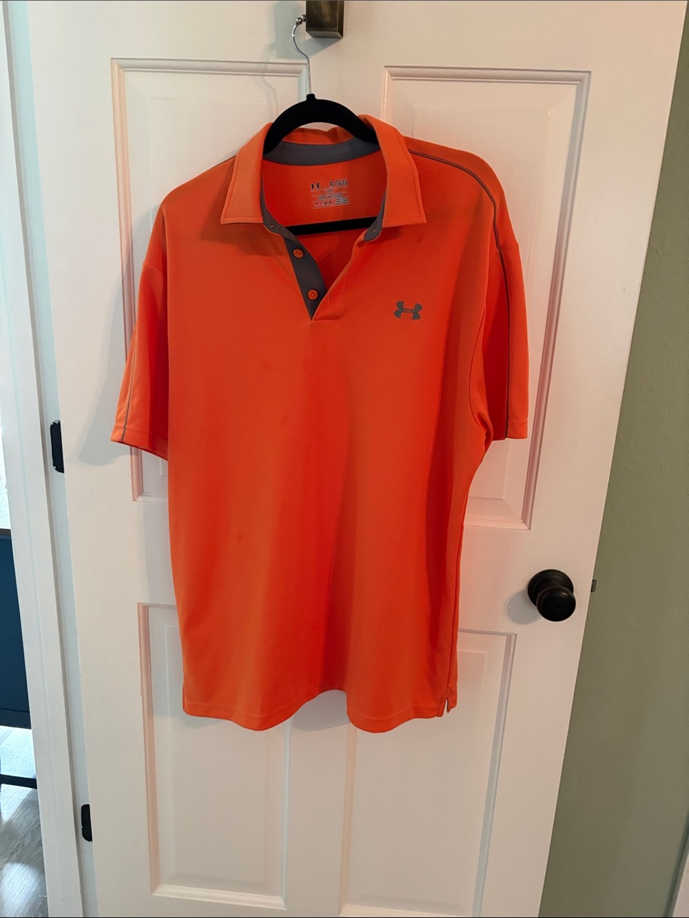 Under Armour Men’s Bright Orange Polo with Contrast Trim
